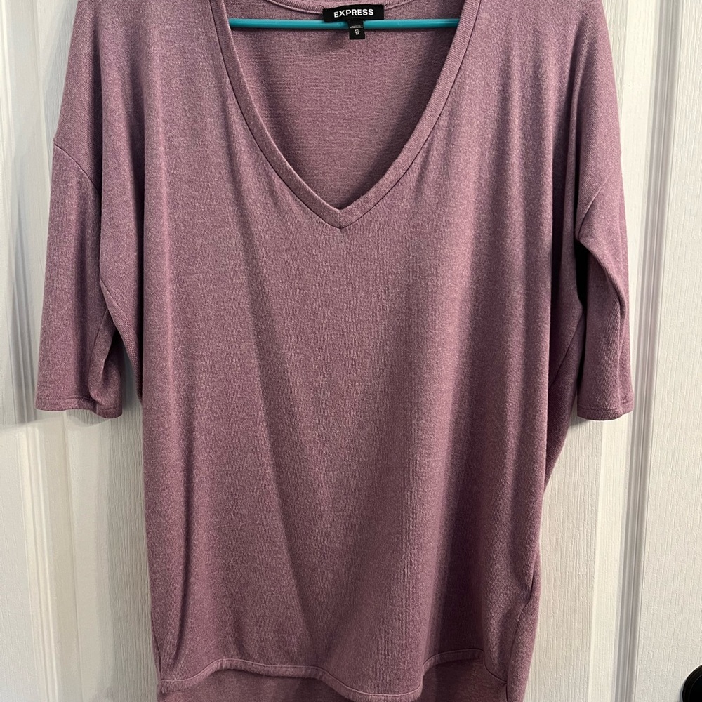 Express Pink 3/4 Sleeve Relaxed Blouse